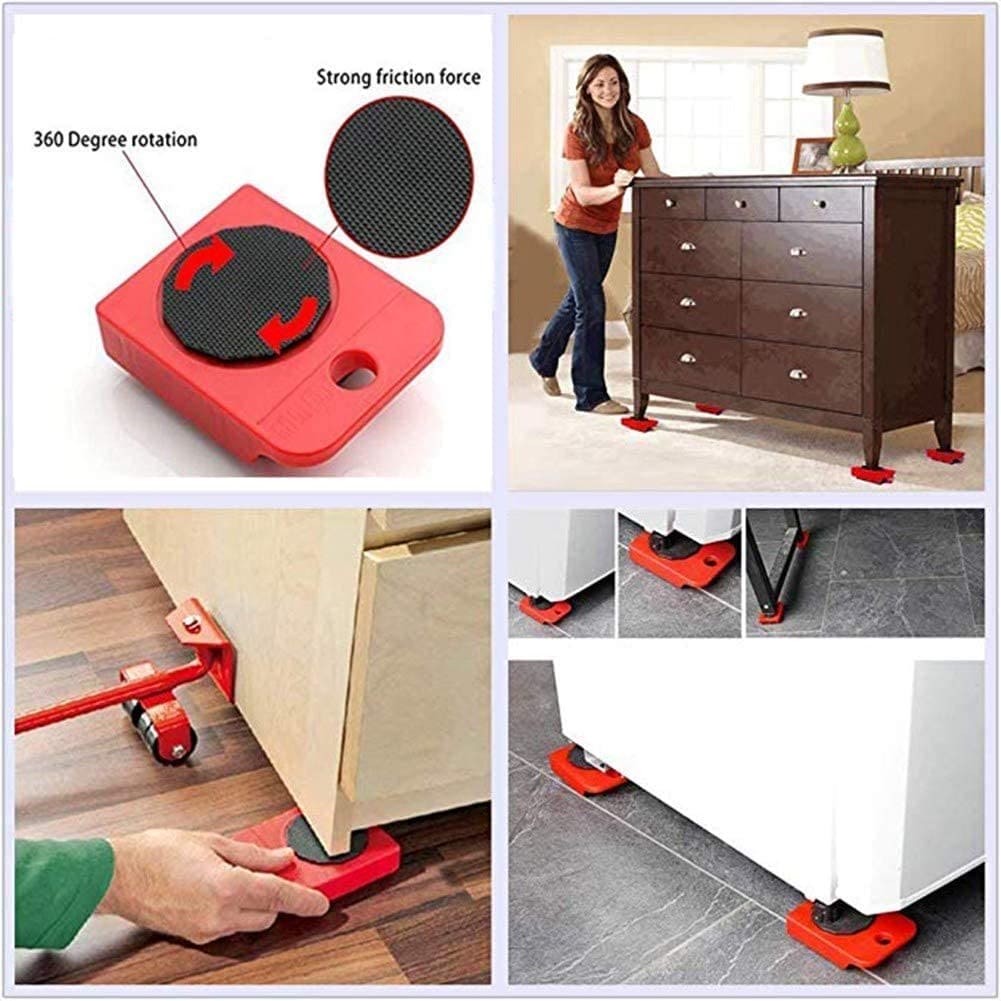 Set Of 5 Heavy Duty Furniture Lifter Transport Tool Set, Heavy Furniture Moving Tool Set, Flexible Mover Sliders Kit, Moving Roller Kit Set Of 5 Heavy Duty Furniture Lifter Transport Tool Set, Heavy Furniture Moving Tool Set, Flexible Mover Sliders Kit, Moving Roller Kit